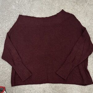 Free People- Off the shoulder Burgundy Sweater- size M